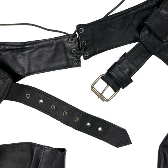 Steer Brand Women’s Blk Leather Motorcycle Biker Chaps Riding Pants - Picture 2 of 16